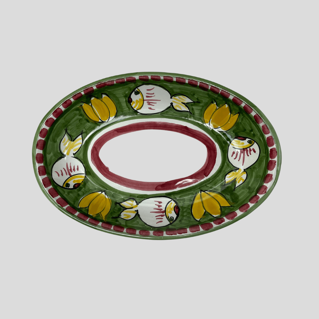 Amalfi Green Oval Plate - THEHOUSEFUL