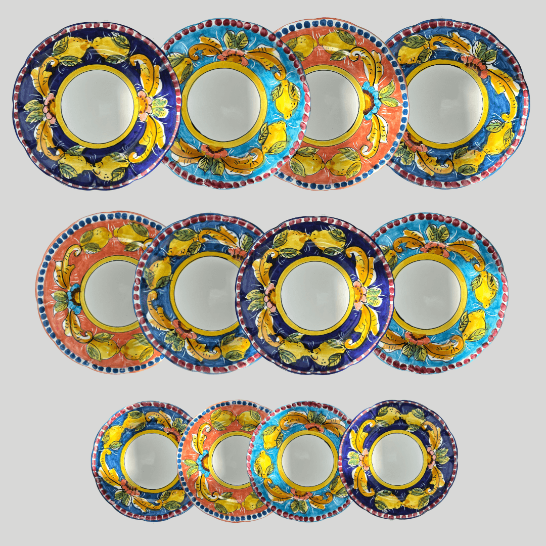 Salerno Mix Plates Tableware Set - Set of 12 - THEHOUSEFUL