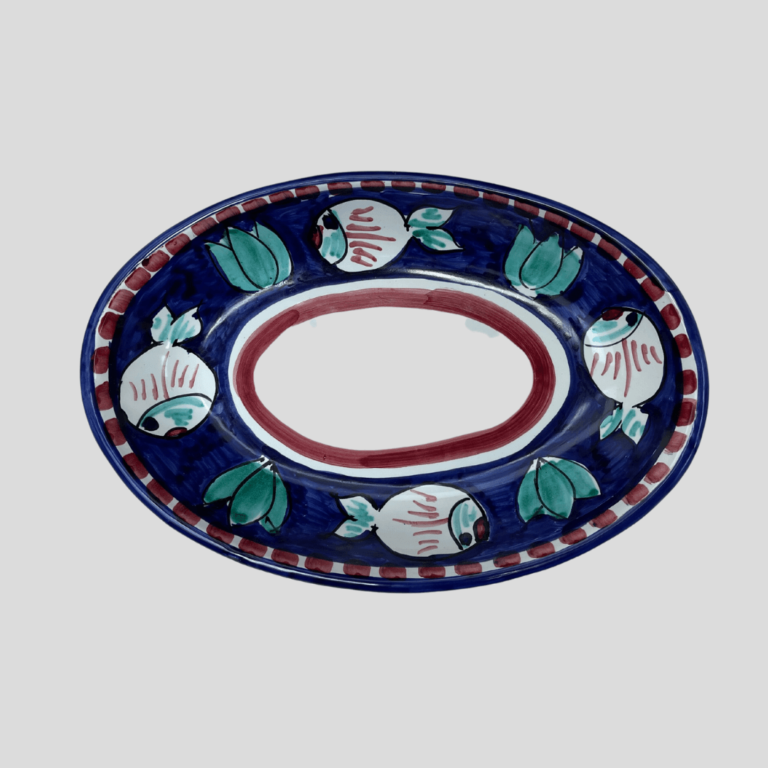 Amalfi Blue Oval Plate - THEHOUSEFUL