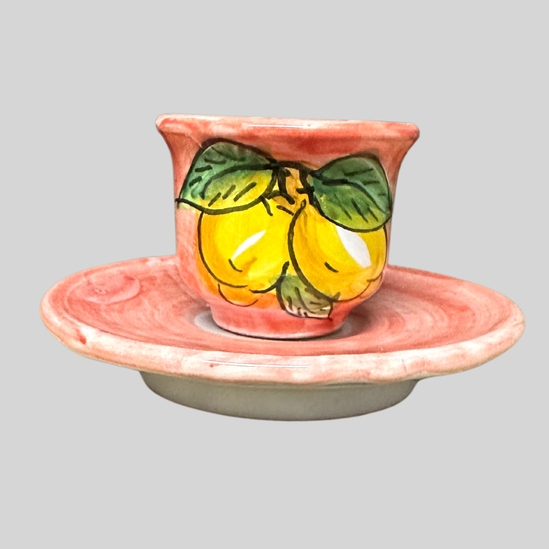 Amalfi Espresso Salmon Orange Coffee Cup & Saucer