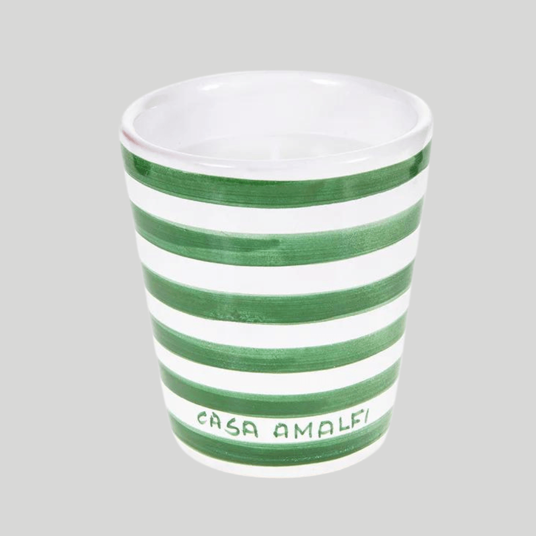 Aperitivo in Amalfi Hand Painted Candle Green - THEHOUSEFUL