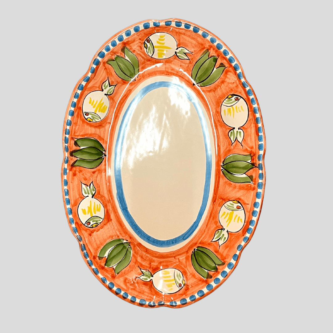 Amalfi Salmon Orange Oval Charger Plate - THEHOUSEFUL