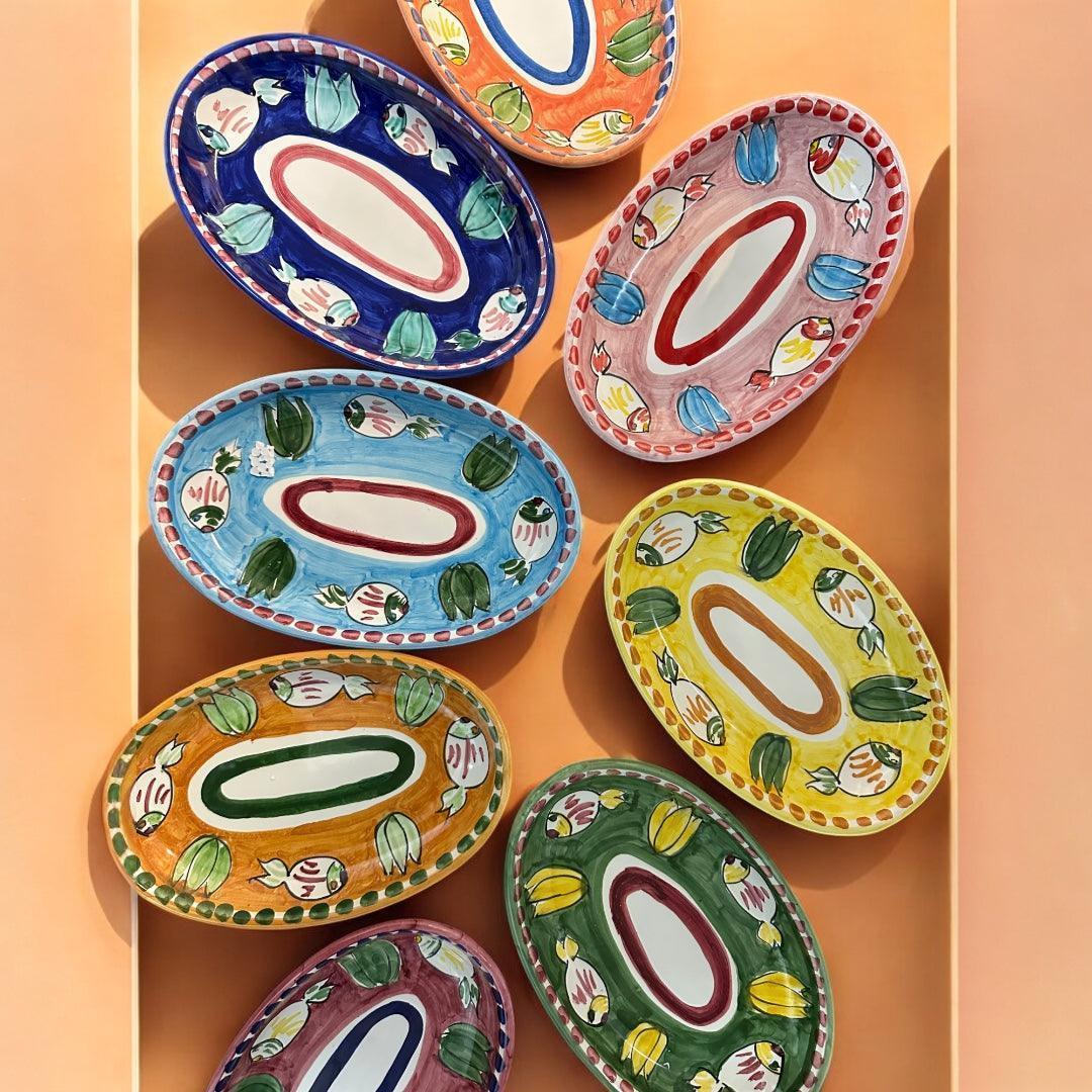 Amalfi Yellow Oval Plate