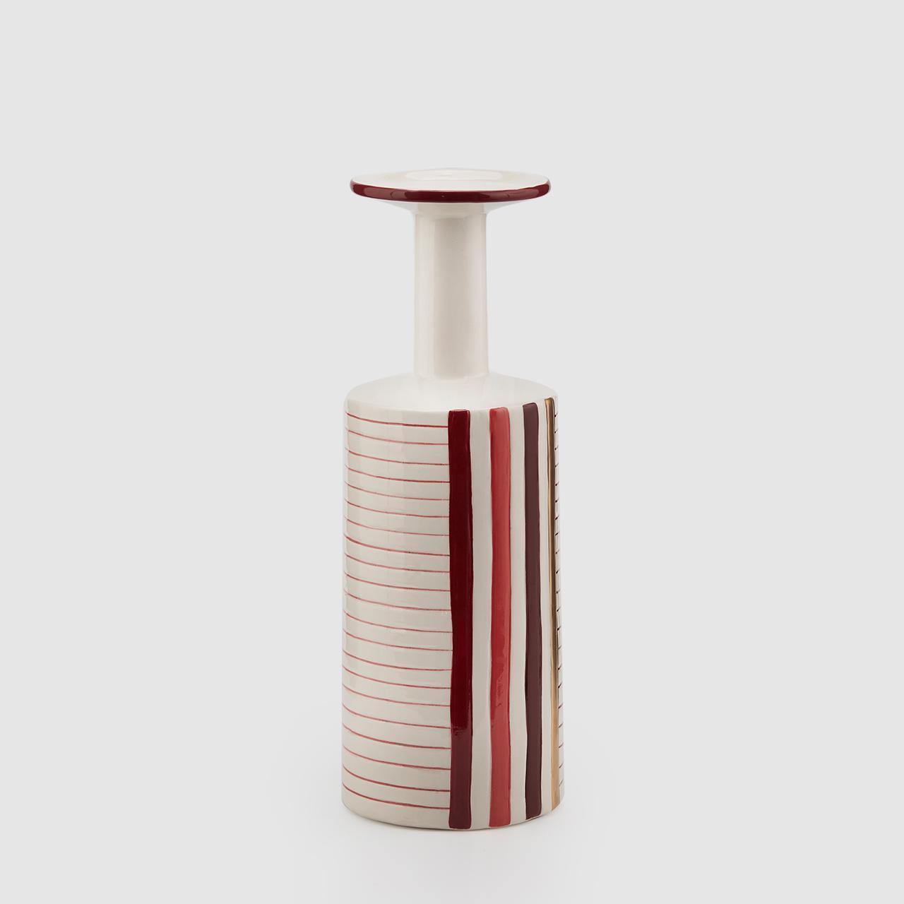 Red and Gold Bottle Ceramic Vase - thehouseful