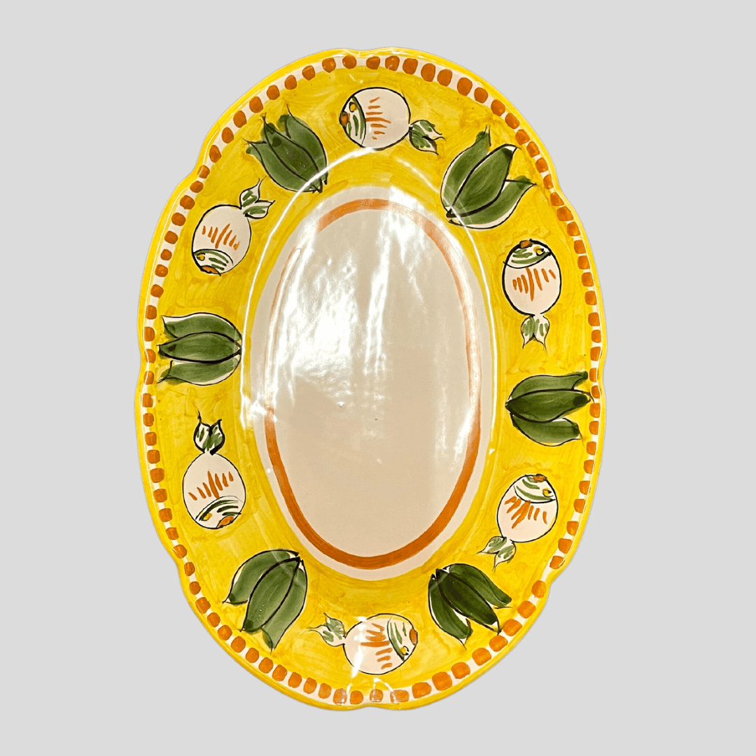 Amalfi Yellow Oval Charger Plate - THEHOUSEFUL