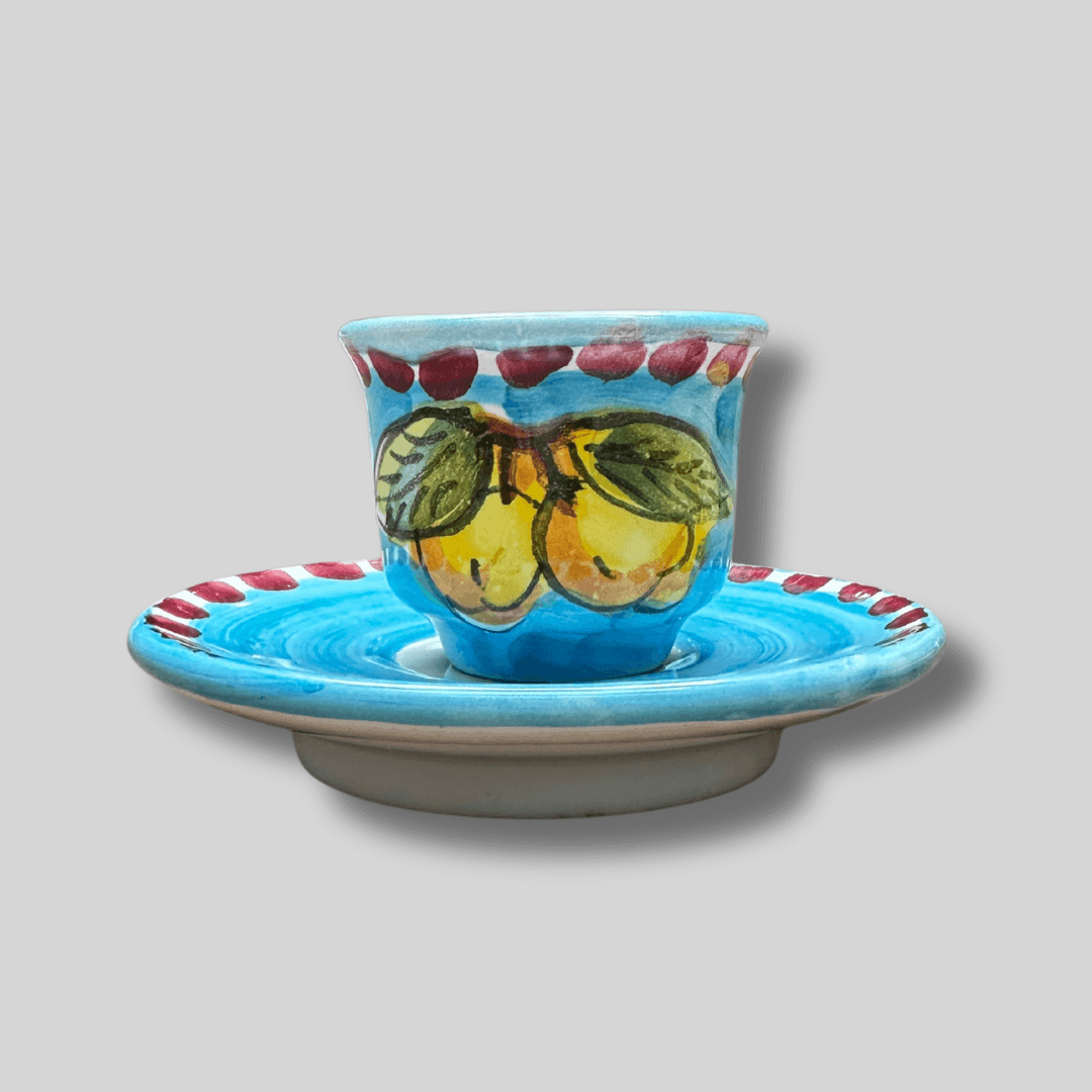 Amalfi Espresso Light Blue Celeste Coffee Cup & Saucer