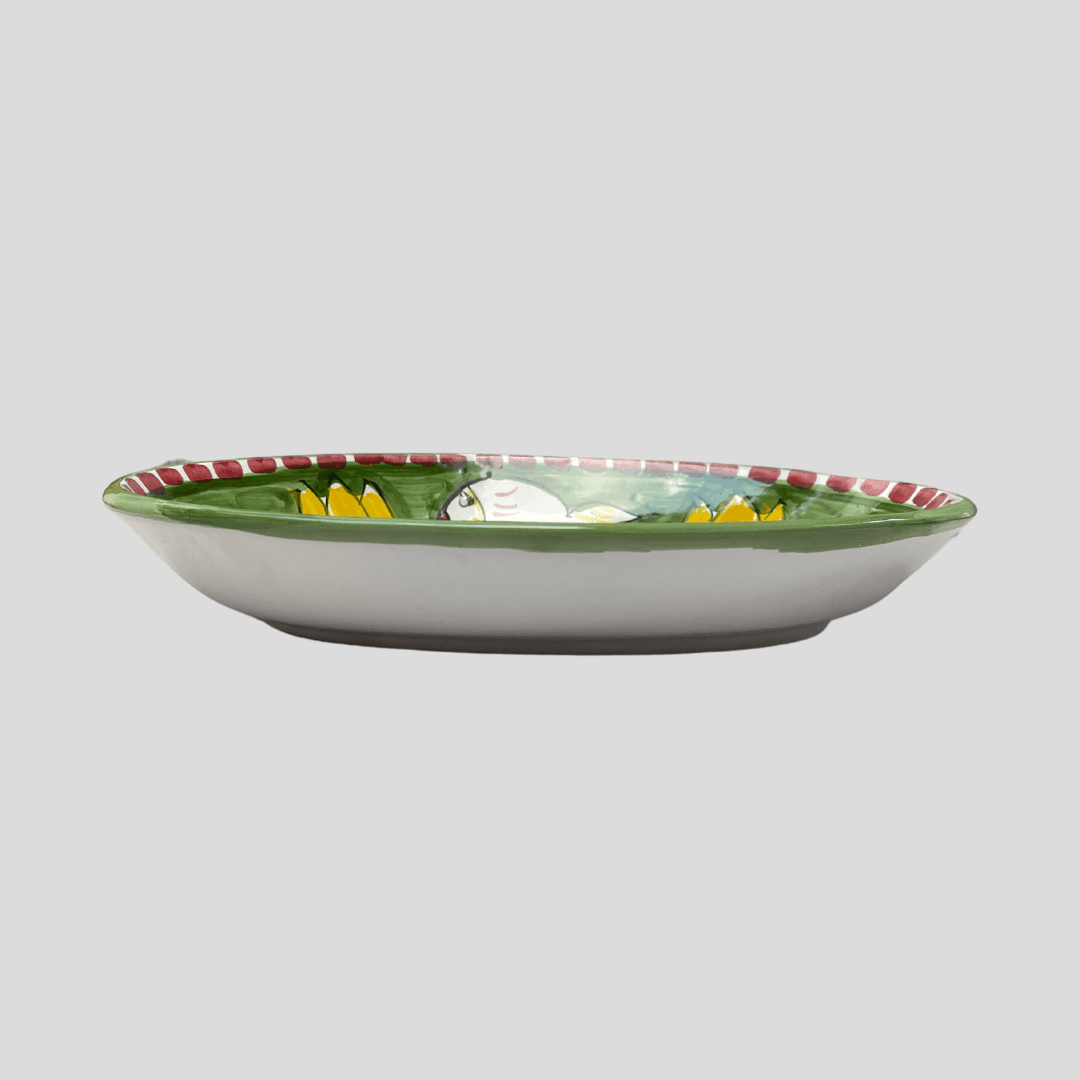 Amalfi Green Oval Plate - THEHOUSEFUL