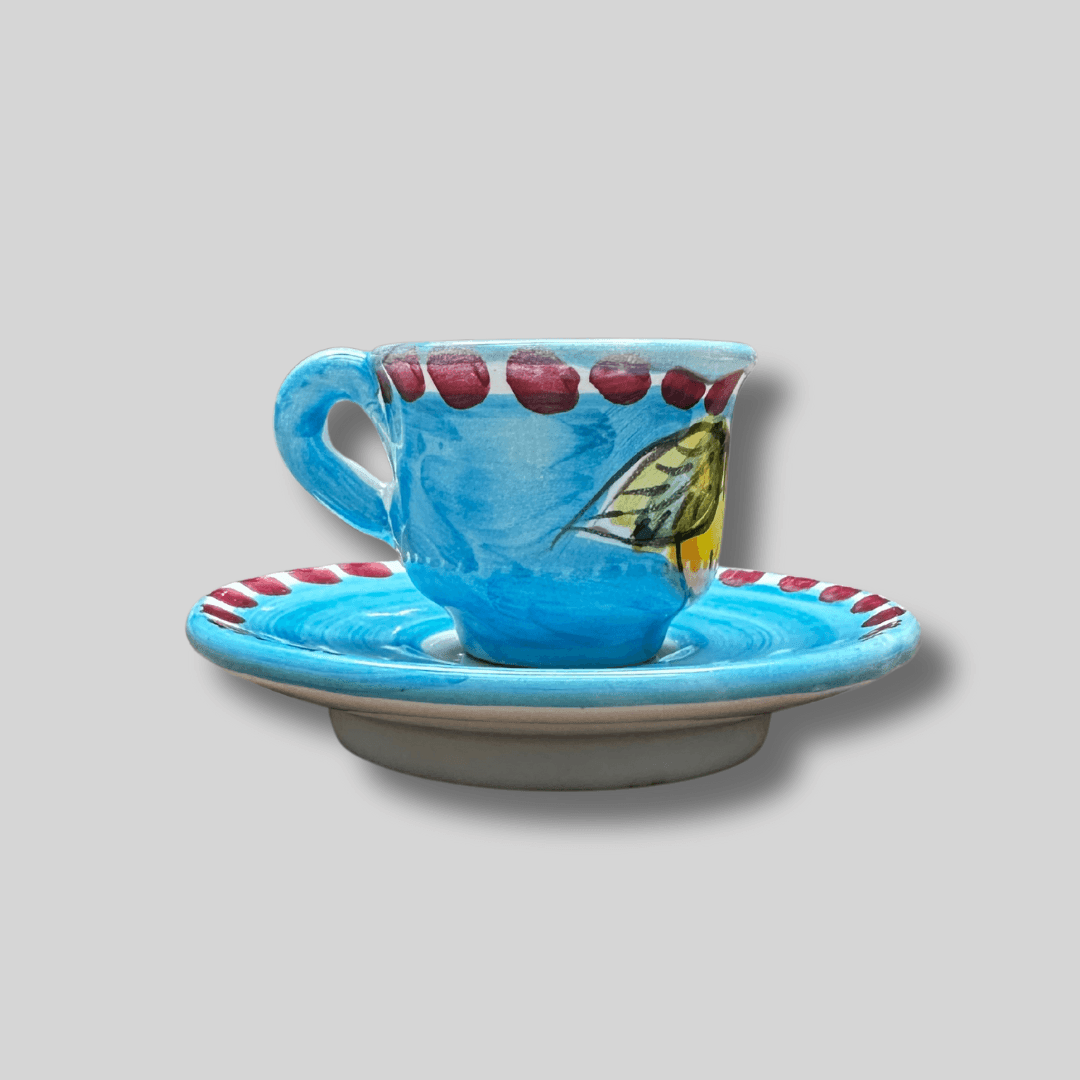 Amalfi Espresso Light Blue Celeste Coffee Cup & Saucer
