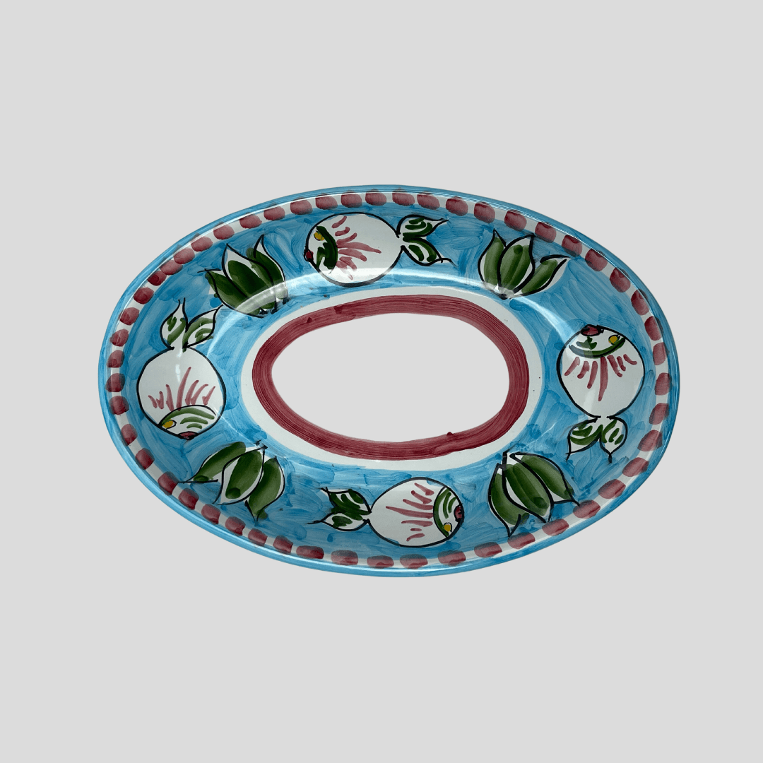 Amalfi Light Blue Celeste Oval Plate - THEHOUSEFUL