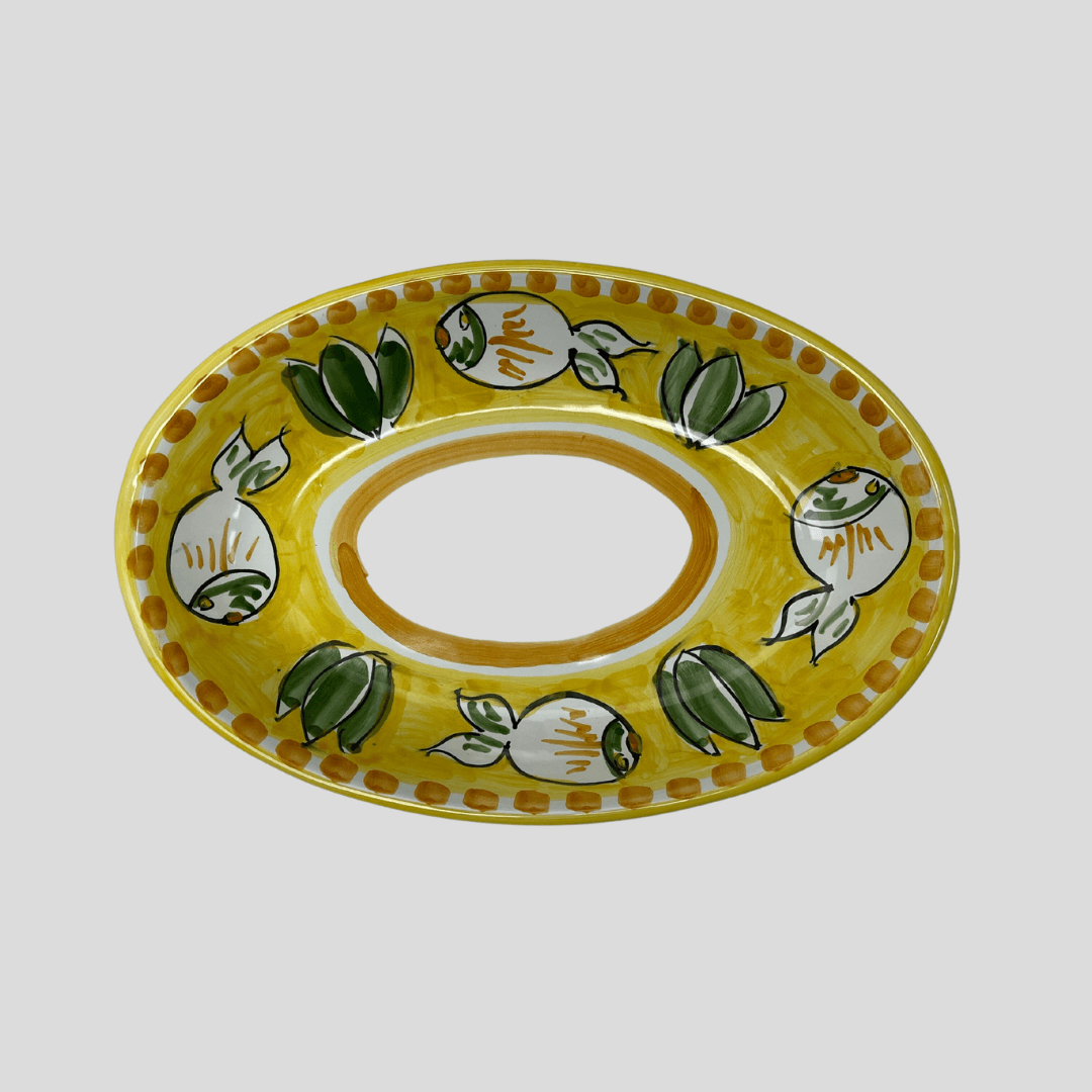 Amalfi Yellow Oval Plate - THEHOUSEFUL
