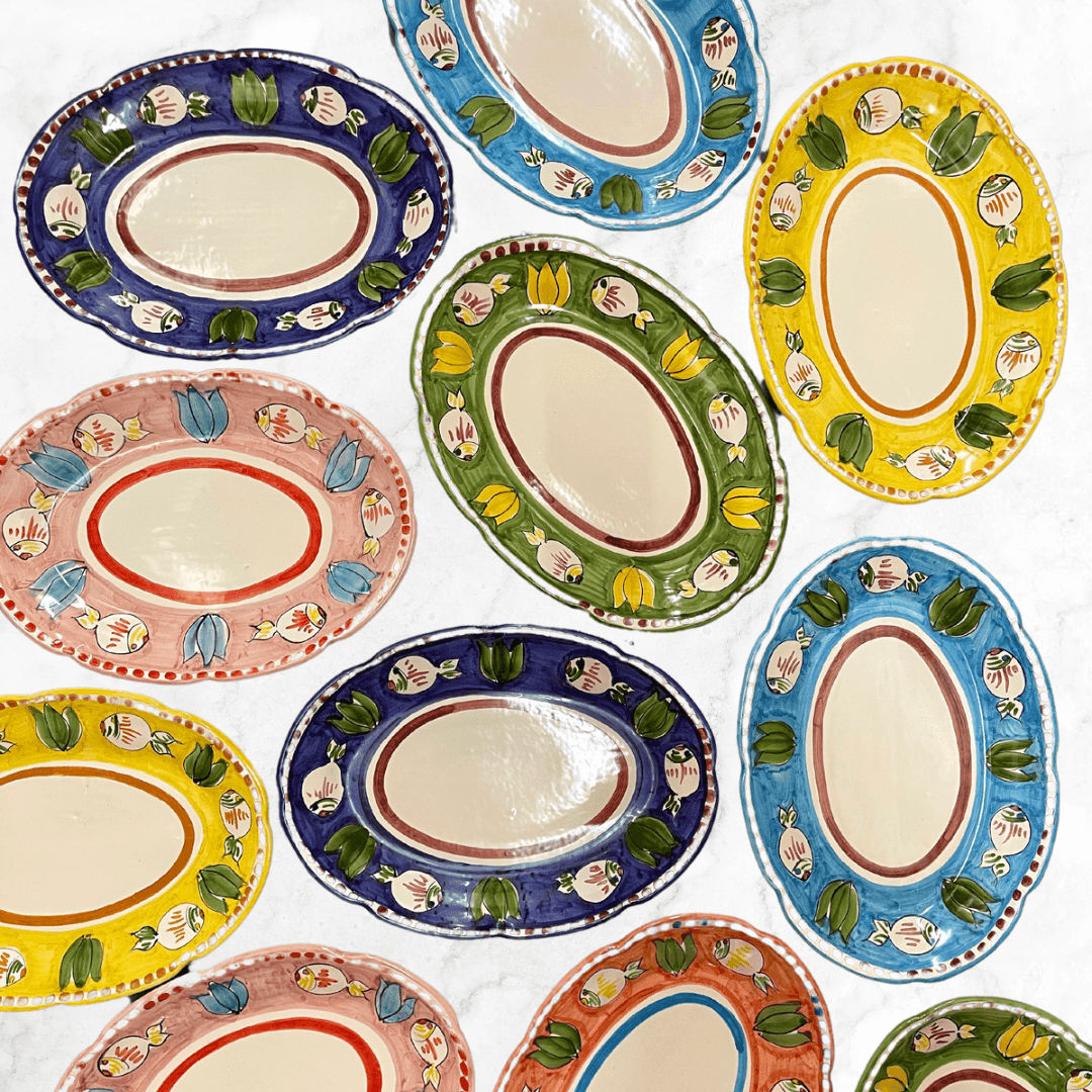 Amalfi Yellow Oval Charger Plate - THEHOUSEFUL