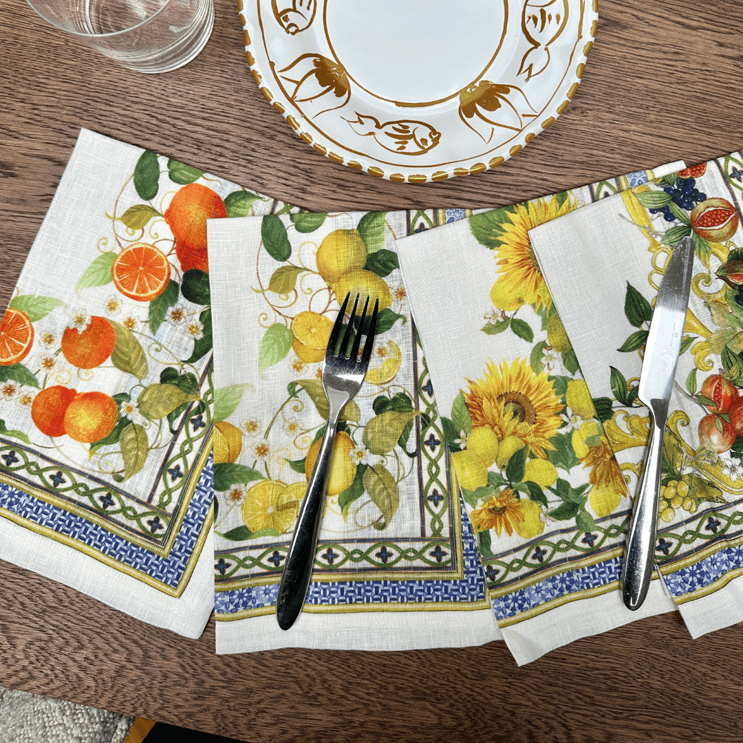 Amalfi Napkins - Set of 4 – 100% Linen