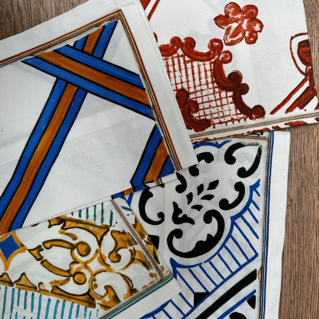 Maiolica Napkins - Set of 4 – 100% Linen