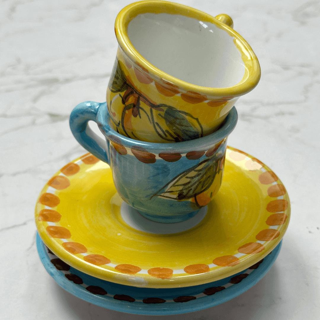 Set 4 Espresso Coffee Cup & Saucer Amalfi