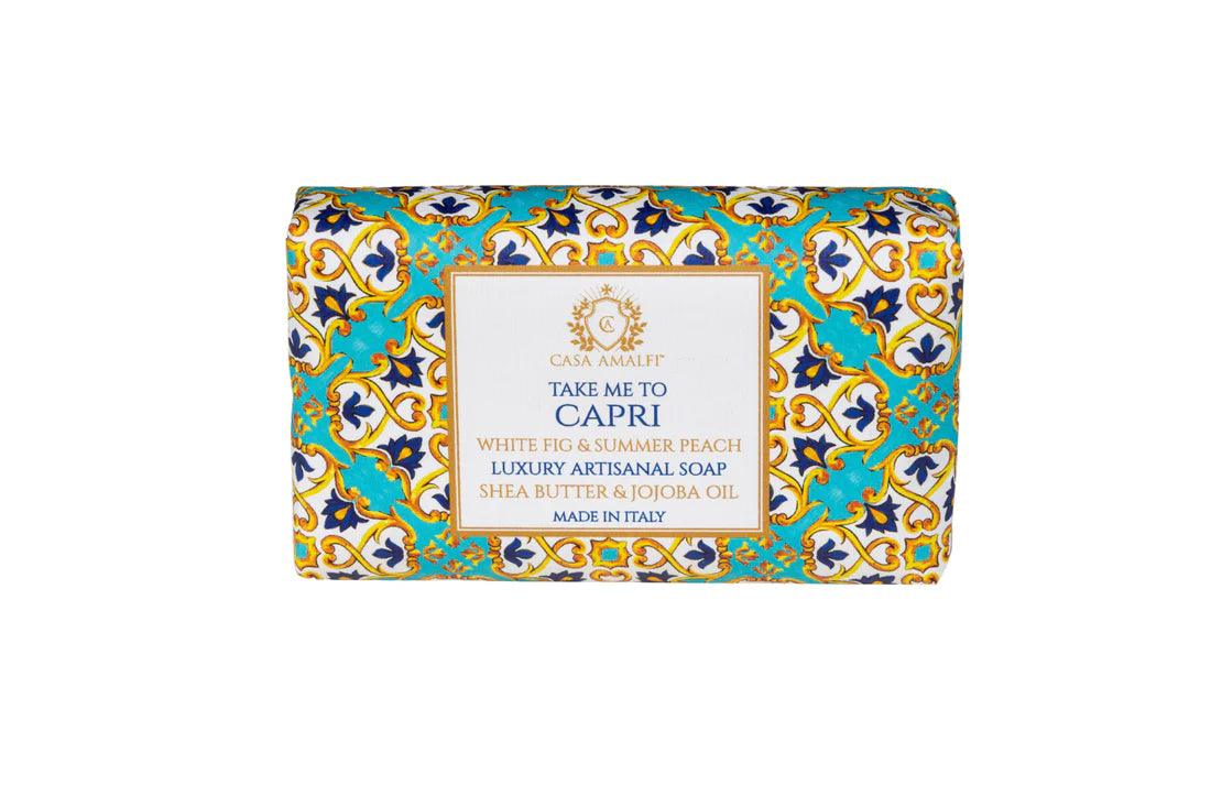 Capri Luxury Artisan Soap and Hand-Painted Plate Gift Box - THEHOUSEFUL