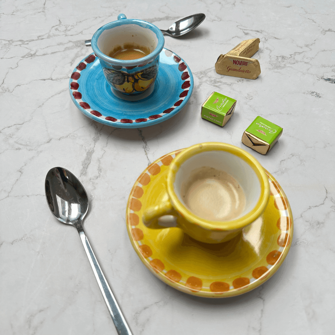 Amalfi Espresso Yellow Coffee Cup & Saucer