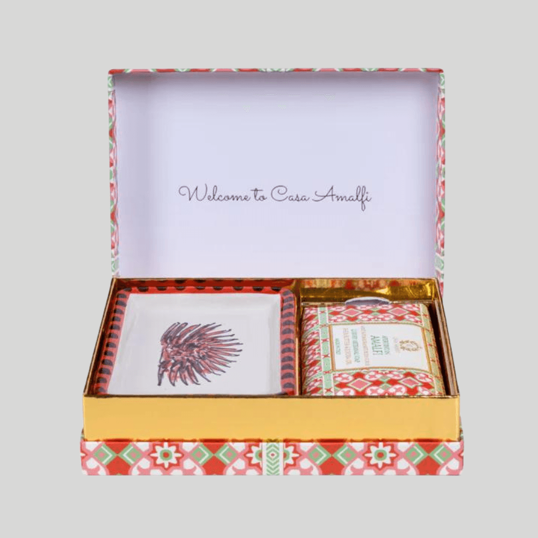 Amalfi Luxury Artisan Soap and Hand-Painted Plate Gift Box - THEHOUSEFUL