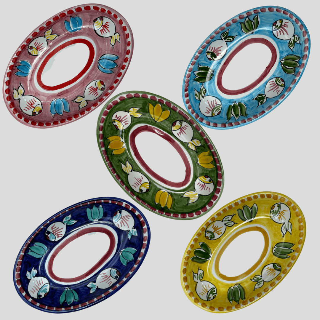 3x Mix Amalfi Charger Oval Plates - THEHOUSEFUL