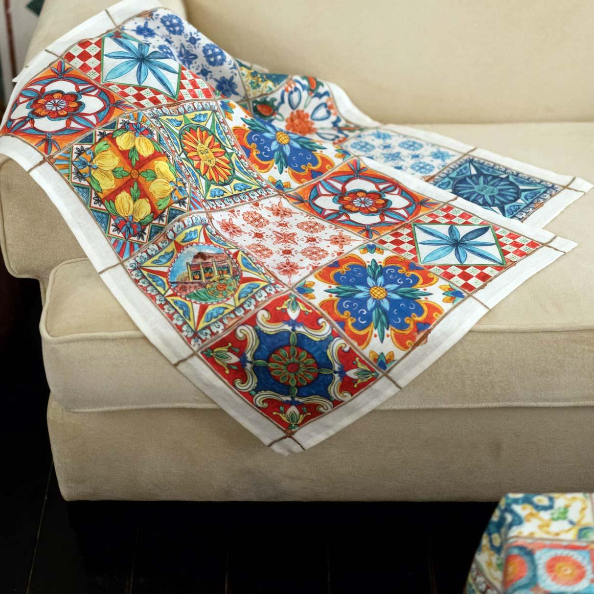 Italian Maiolica Kitchen Towels - 100% Linen
