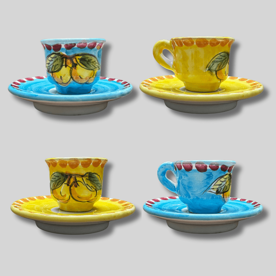 Set 4 Espresso Coffee Cup & Saucer Amalfi