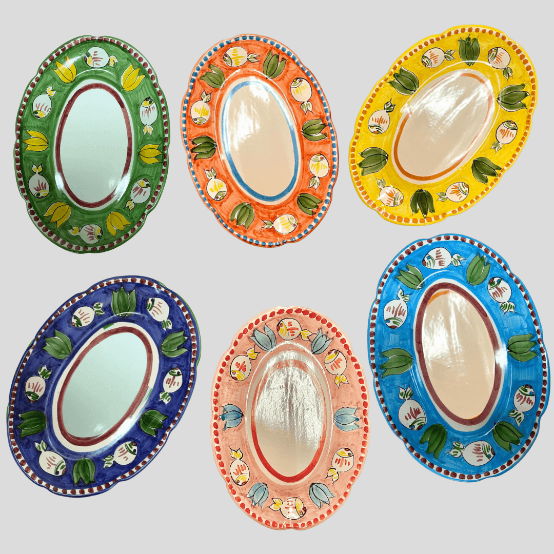 3x Mix Amalfi Charger Oval Plates - THEHOUSEFUL