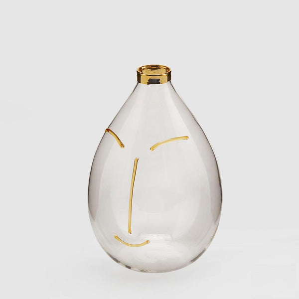 Gold Face Glass Vase - THEHOUSEFUL