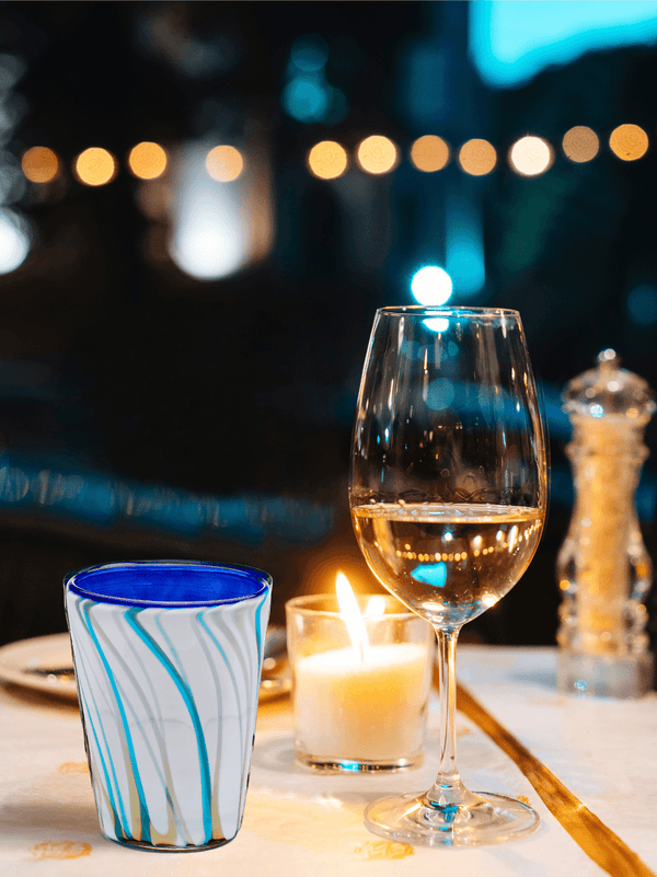 White Murrina Glass Tumbler - THEHOUSEFUL