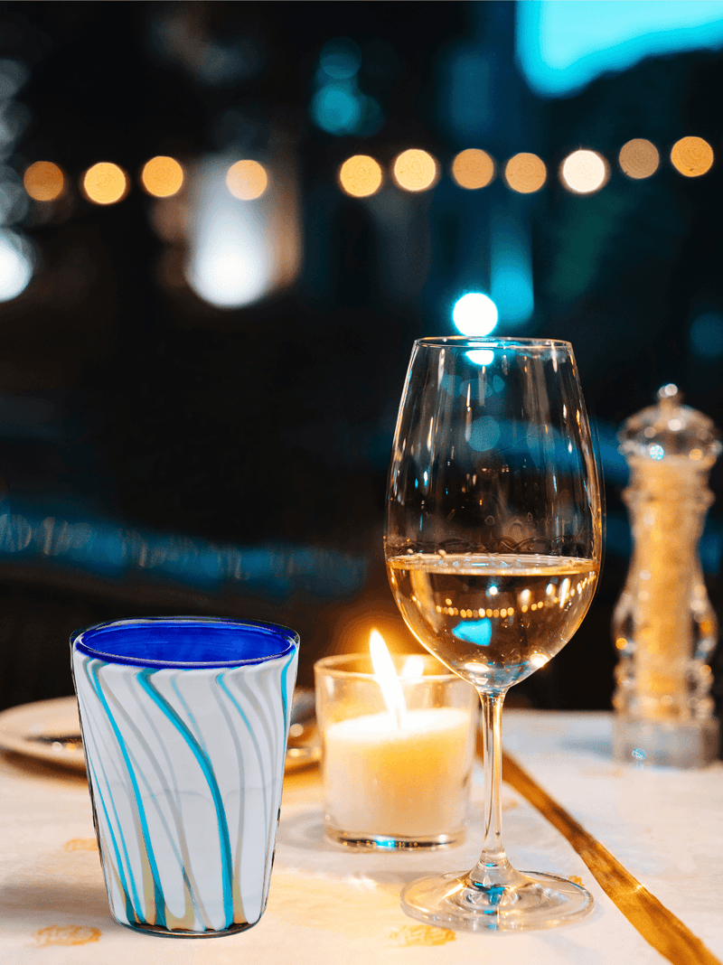 White Murrina Glass Tumbler - THEHOUSEFUL