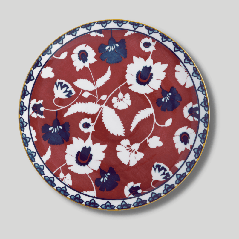 Red Flowers Side Plate - THEHOUSEFUL
