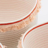 White Pink Soft Baskets (Set of 3) - thehouseful