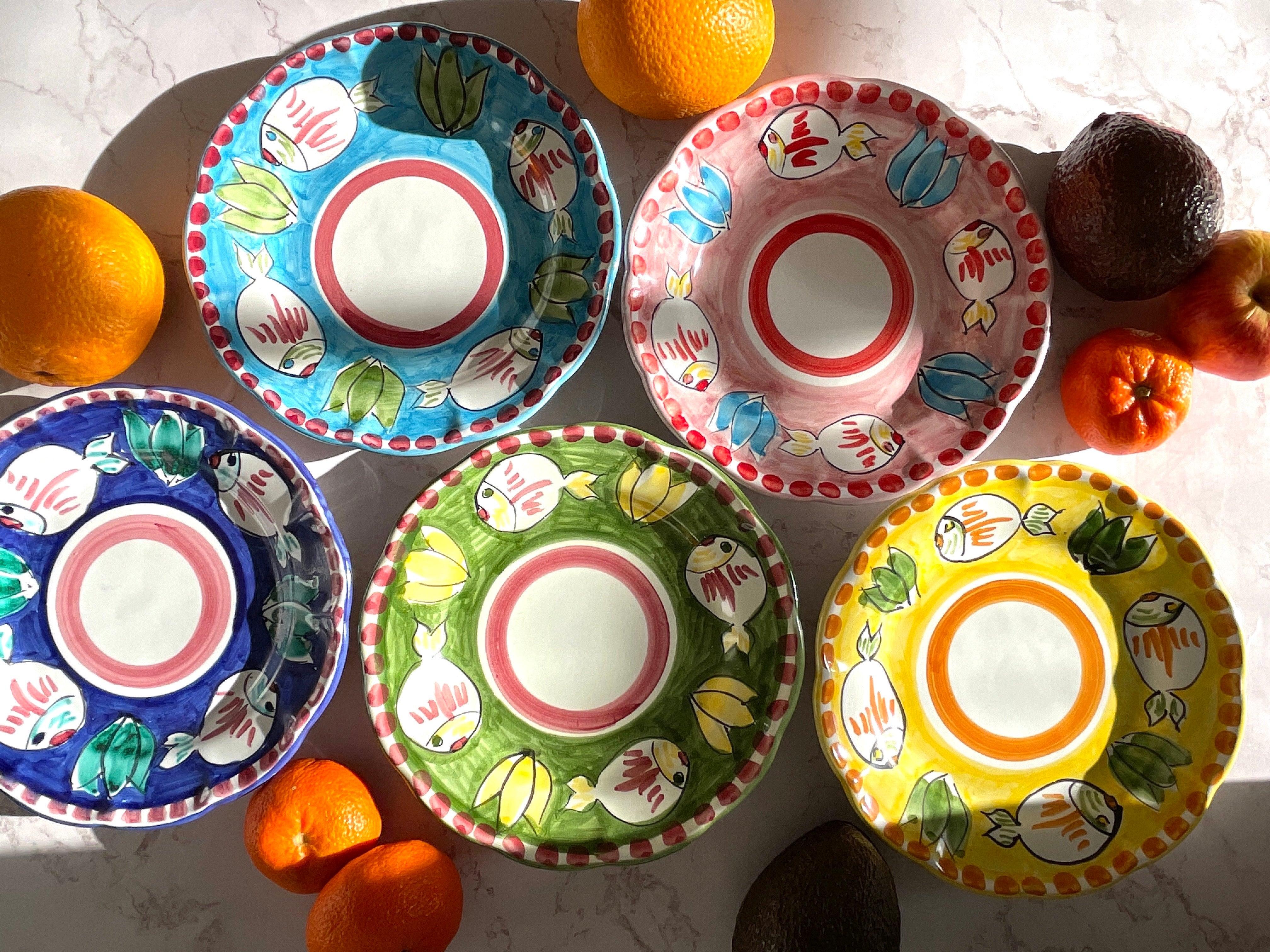 Amalfi Mix Plates Tableware Set - Set of 12 - THEHOUSEFUL