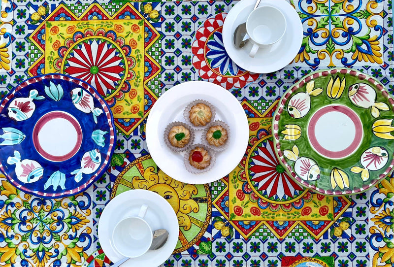 Amalfi Mix Plates Tableware Set - Set of 12 - THEHOUSEFUL