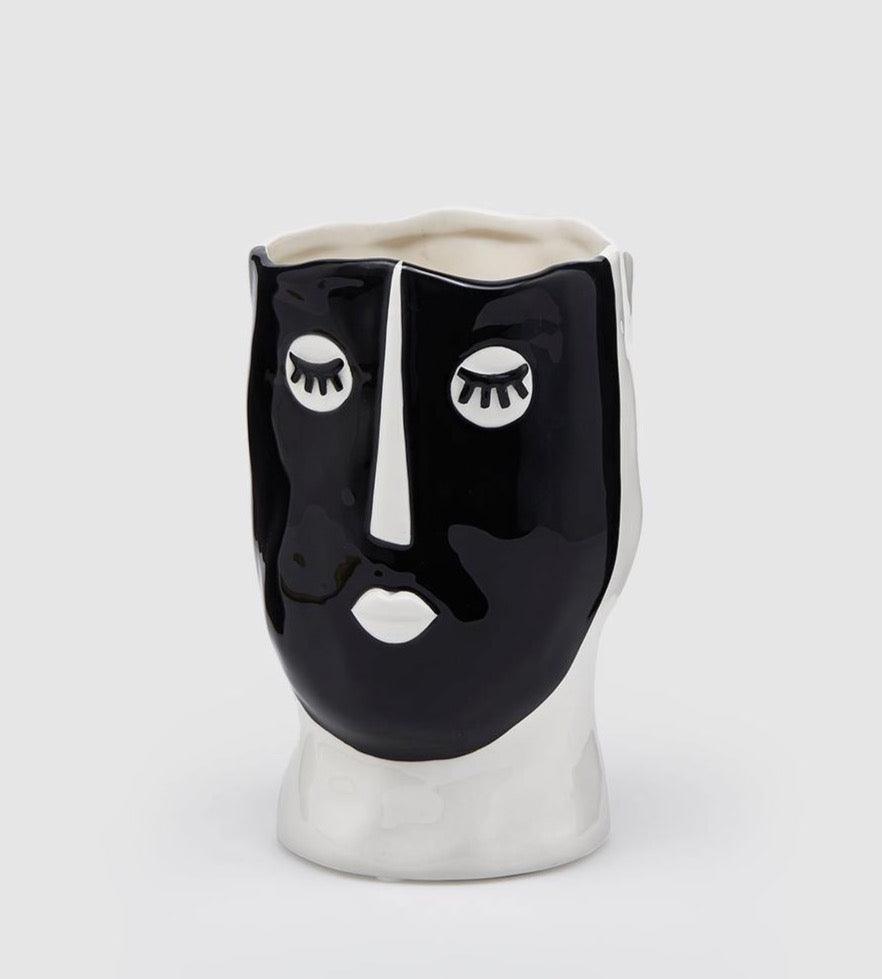 More Black than White Ceramic Vase - thehouseful